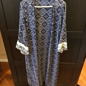 Navy boho kimono